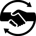 знак сприяння до допомоги, дві руки